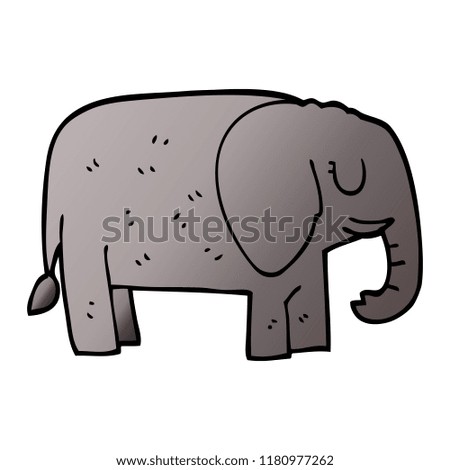cartoon doodle elephant standing still