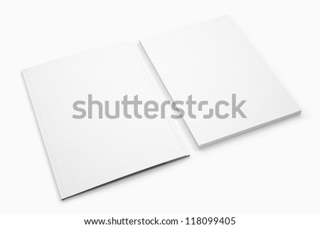 Blank Document and folder isolated on white / Stationery Branding objects