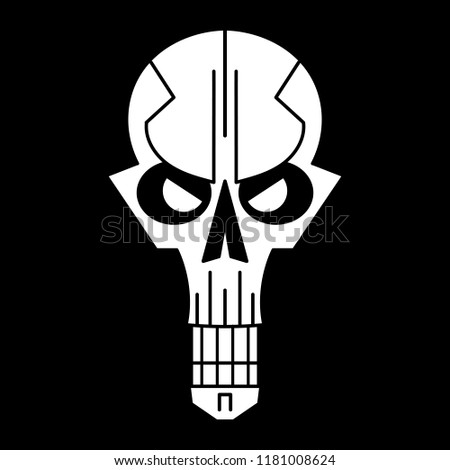 Cool skull logo on black background. Vector illustration