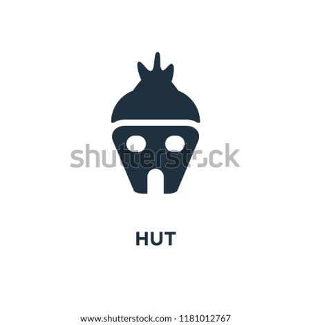 Hut icon. Black filled vector illustration. Hut symbol on white background. Can be used in web and mobile.