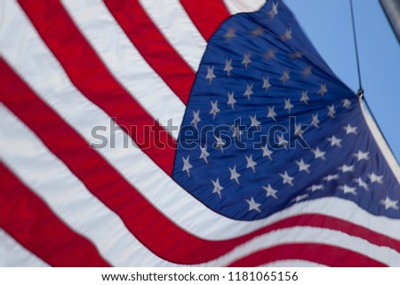 United States flag flying