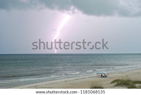 Lightning Storm at the Beach - Amelia Island, FL, USA