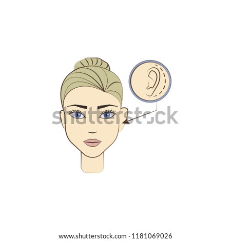 ear operation colored icon. Element of beauty and anti aging icon for mobile concept and web apps. Color ear operation icon can be used for web and mobile on white background