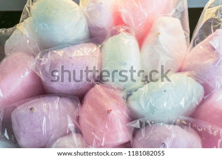 Colorful cotton candy close up