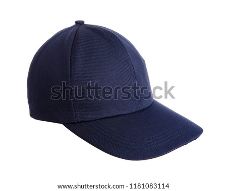 Blue hat isolated on white background.