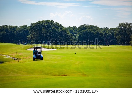 Golf Course with Golf Cart riding