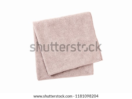 Gray towel isolated on white background. Royalty-Free Stock Photo #1181098204