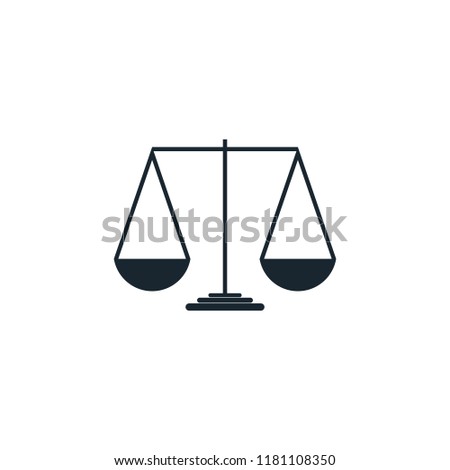 Simple Equal balance Scale Icon Vector Logo Template