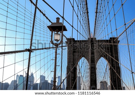 Fragment of the Brooklyn bridge in New York