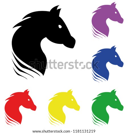 Elements of horse in multi colored icons. Premium quality graphic design icon. Simple icon for websites, web design, mobile app, info graphics on white background