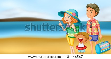 A family in vacation illustration