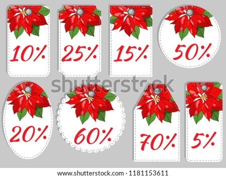Christmas Winter Set of sale and discount tags