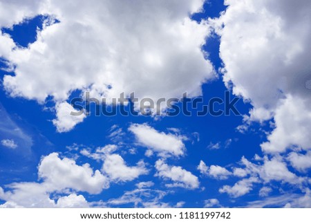 clouds in the sky, the sky are so blue.  