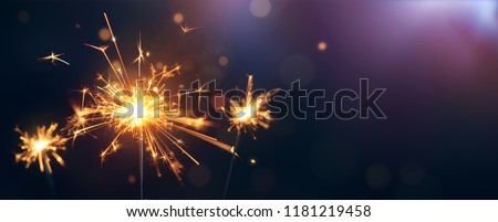 Burning sparkler, Happy New Year Royalty-Free Stock Photo #1181219458