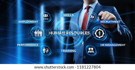 Human Resources HR management Recruitment Employment Headhunting Concept. Royalty-Free Stock Photo #1181227804