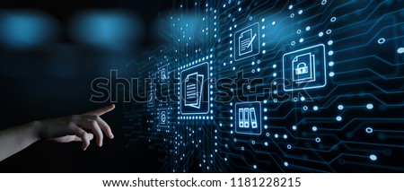 Document Management Data System Business Internet Technology Concept. Royalty-Free Stock Photo #1181228215