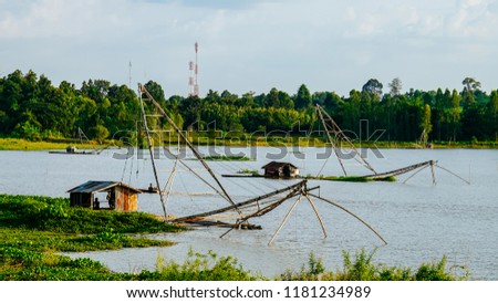 Background image of fishing in native waters of Thailand.