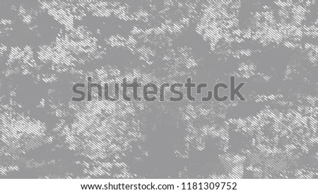 Dots and Spots of Halftone Grunge Background. Cartoon Retro Vector Pattern. Dirty Weathered Style Texture. White and Gray Noise Fashion Print Design Background.