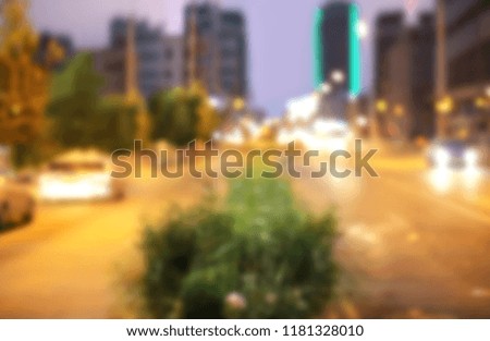 Blur traffic and car lights bokeh background