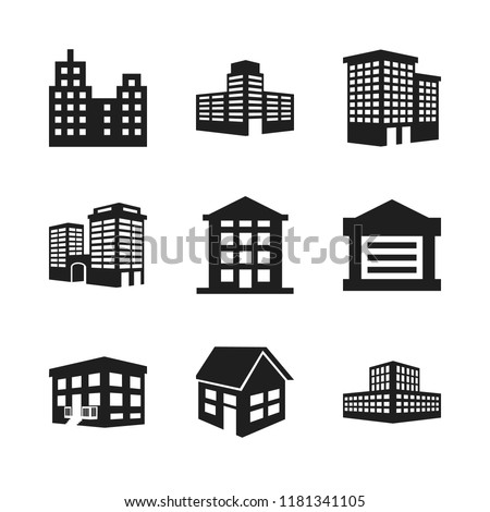 estate icon. 9 estate vector icons set. house, building construction and building icons for web and design about estate theme Royalty-Free Stock Photo #1181341105