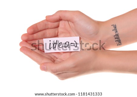 card in hands on a white background. motivation.
