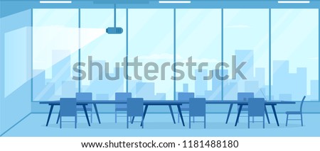 empty conference room with projector. Vector illustration Royalty-Free Stock Photo #1181488180