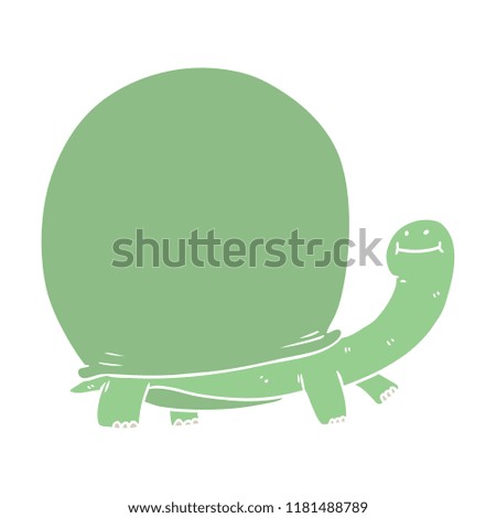 flat color style cartoon tortoise