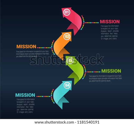 Infographic design template with numbers 4 option for Presentation infographic, Timeline infographics, steps or processes.  Vector illustration.