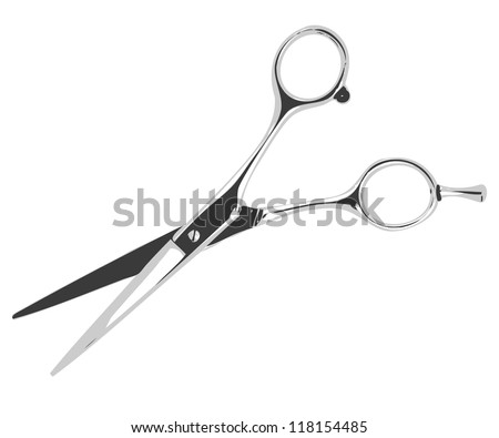 Illustration barber scissors isolated on white background. Vector.