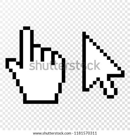 Set of 2 pixel cursors. Vector eps10. Royalty-Free Stock Photo #1181570311