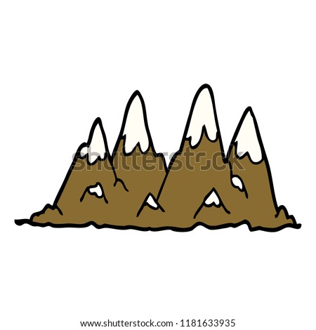 cartoon doodle mountain range
