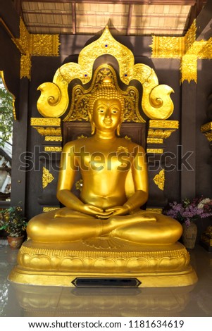 buddha face at temple in Lampang