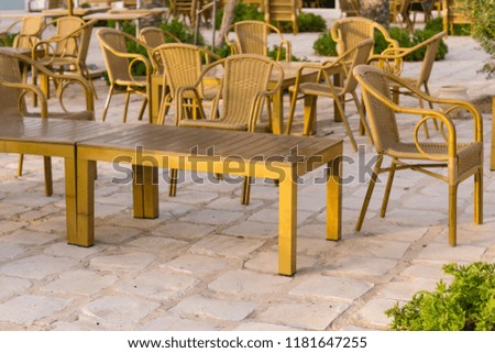 Street cafe. Tables and chairs