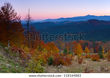 Wonderful autumn day in mountains