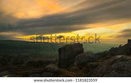 Curbar Edge, Peak District Sunset - Summer