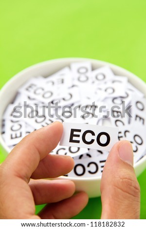 hand holding eco sign concept