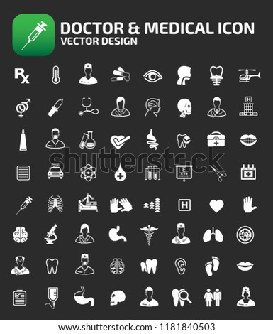 Doctor and medical vector icon set