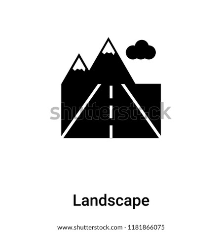 Landscape icon vector isolated on white background, logo concept of Landscape sign on transparent background, filled black symbol