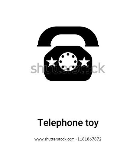 Telephone toy icon vector isolated on white background, logo concept of Telephone toy sign on transparent background, filled black symbol