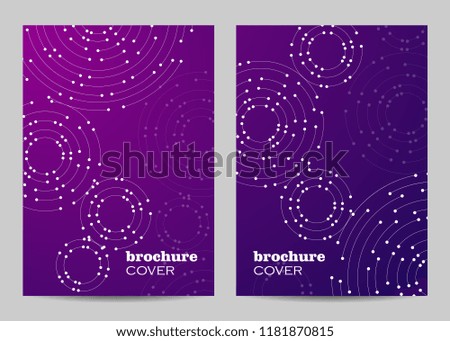 Brochure template layout design. Geometric pattern with connected lines and dots.