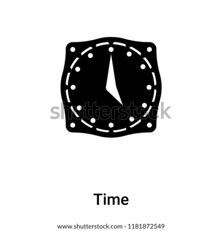 Time icon vector isolated on white background, logo concept of Time sign on transparent background, filled black symbol