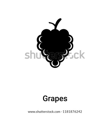 Grapes icon vector isolated on white background, logo concept of Grapes sign on transparent background, filled black symbol