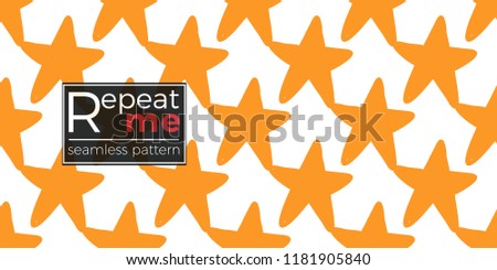 Halloween seamless pattern with orange star. Cute vector background for decoration halloween cadrs, package paper, flyer. 