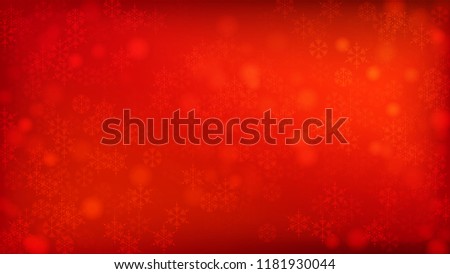 Beautiful Red Christmas Background with Falling Snowflakes.   Vector Falling Snowflakes on a Red Winter Background. Element of Design with Snow for a Postcard, Invitation Card, Banner, Flyer. 
