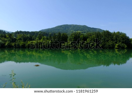 Picturesque view of Drava river in Lavamund, Carinthia, Austria