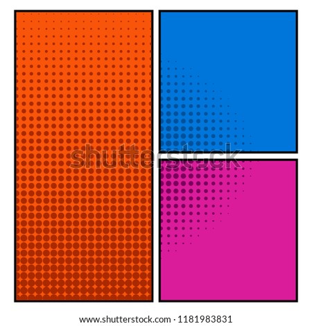 Empty colored comic page. Vector illustration design