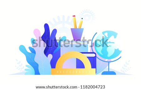 Education background Vector illustration in trendy gradient colors 