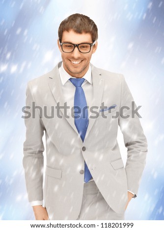 portrait picture of happy businessman in spectacles.