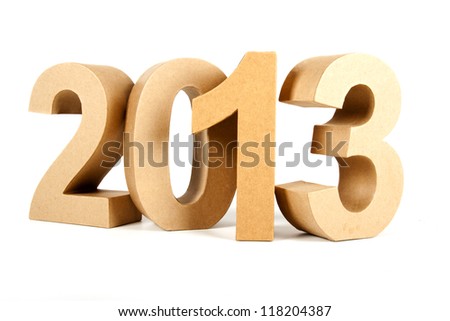 Paper numbers forming 2013 as for the new year Royalty-Free Stock Photo #118204387
