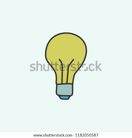 bulb sketch icon. Element of education icon for mobile concept and web apps. Field outline bulb sketch icon can be used for web and mobile on blue background
